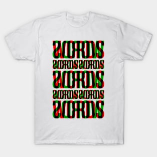 Words Typography Stack (Red Green Black) T-Shirt